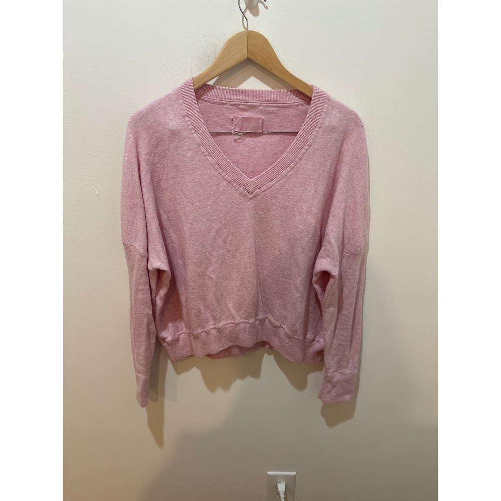 Zadig & Voltaire Pink Cotton V-Neck Relaxed Pullover Sweater Small - Picture 1 of 6